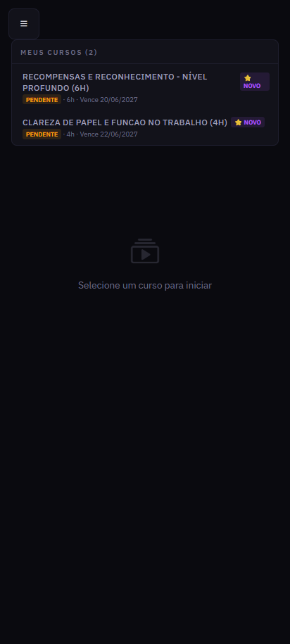 Cursos com prazo, reciclagem e certificado — app do colaborador SST Estratégico